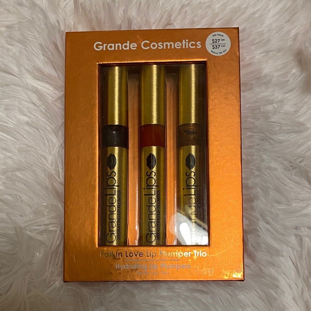 Grande Cosmetics Lip Plumper Trio - Red, Brown, Gold